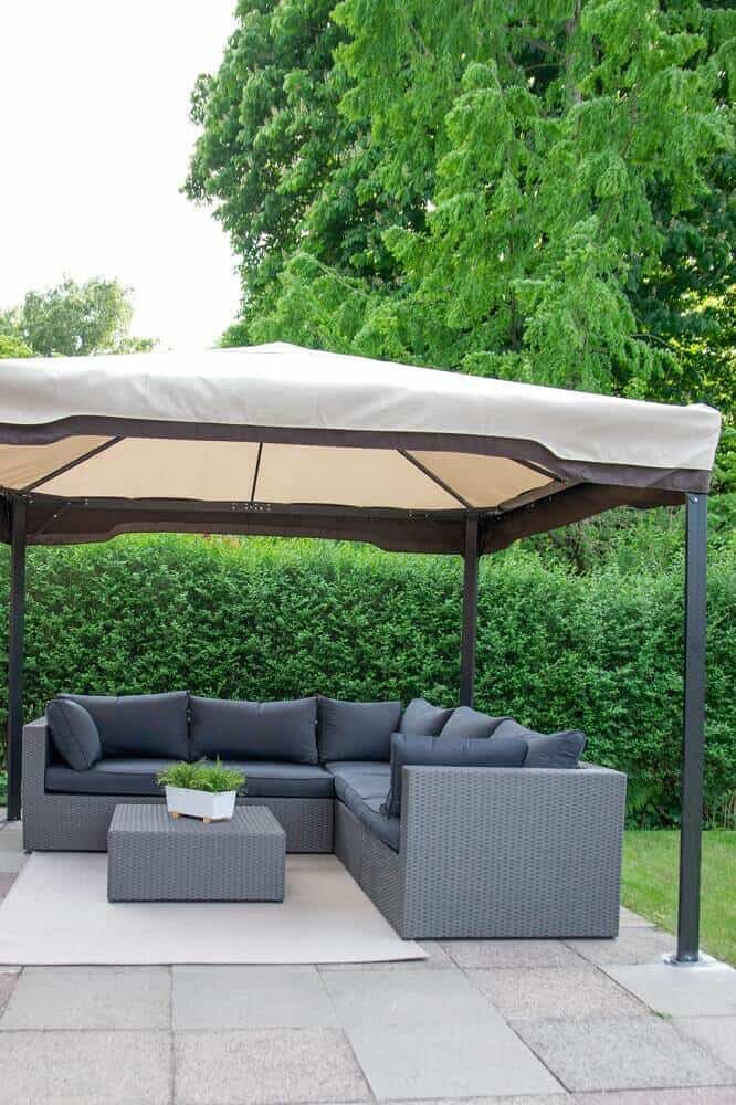 terrassenmöbel outdoor lounge mit pavillon