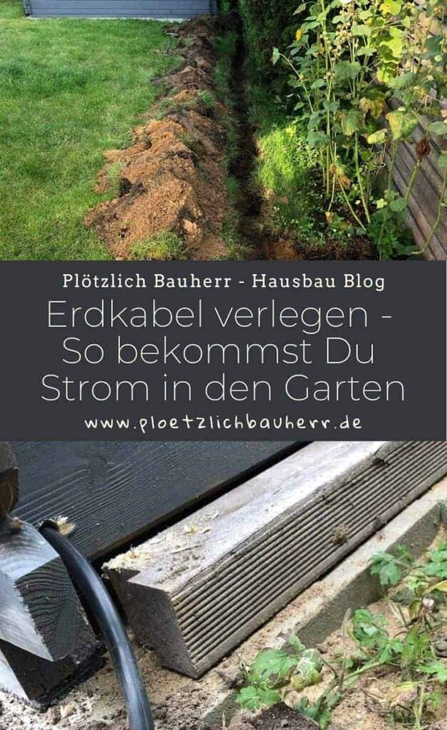 Strom im Garten Erdkabel verlegen für die Ladestation