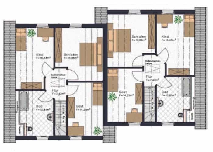 doppelhaushaelfte grundriss in diesem obergeschoss sind alle raeume angenehm gross und verfuegen ueber dachschraegen doppelhaushaelfte grundriss in diesem obergeschoss sind alle raeume angenehm gross und verfuegen ueber dachschraegen